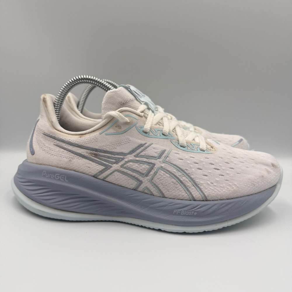 ASICS Gel-Cumulus 25 Womens Size 8 Running Shoes PureGEL FF Blast+ White Blue